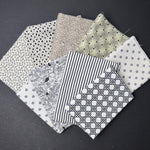 Black + White Printed Quilting Weight Woven Fabric Bundle
