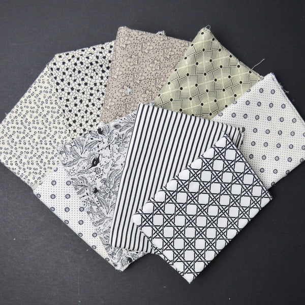 Black + White Printed Quilting Weight Woven Fabric Bundle