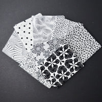 Black + White Printed Quilting Weight Woven Fabric Bundle