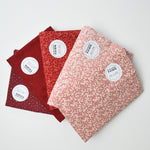 Maroon + White Printed Quilting Weight Woven Fabric Bundle