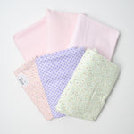 Pastel Pink + Purple Flannel Woven Fabric Bundle