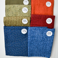Green, Blue + Red Flannel Woven Fabric Bundle