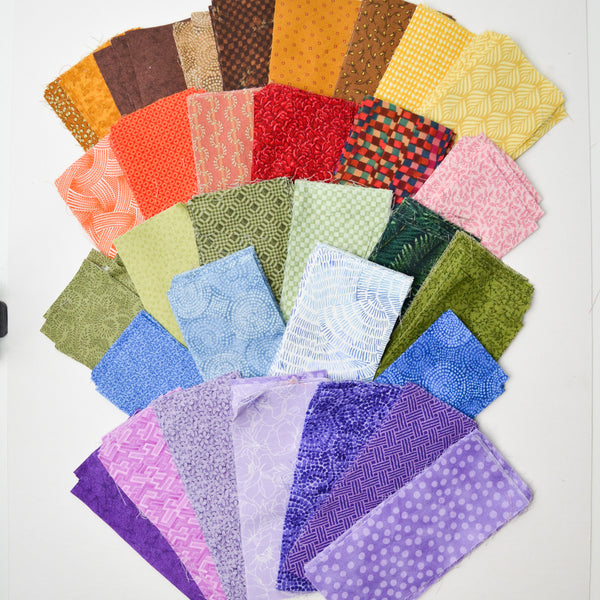 Rainbow Rectangles Cut Quilting Fabric Bundle - 3" x 7" Pieces