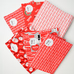 Red + White Coca Cola Print Quilting Weight Woven Fabric Bundle