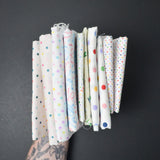 White + Multicolor Polka Dot Print Quilting Weight Woven Fabric Bundle