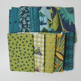 Green + Teal Nature Digital Print Woven Fabric Bundle