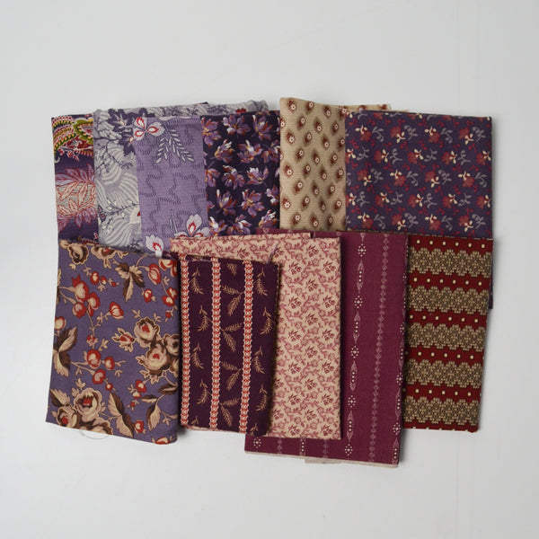 Dusty Purple Floral Print Quilting Weight Woven Fabric Bundle