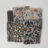 Gray + Brown Rock Print Quilting Weight Woven Fabric Bundle