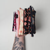 Pink + Black Printed Quilting Weight Woven Fabric Bundle