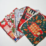 12 Days of Christmas Cut Quilting Weight Woven Fabric Bundle - 10.5" Squares