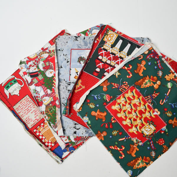 12 Days of Christmas Cut Quilting Weight Woven Fabric Bundle - 10.5" Squares