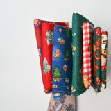 Gingerbread + Christmas Toy Print Quilting Weight Woven Fabric Bundle