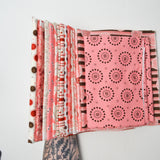 Pink, Brown + White Geometric Print Quilting Weight Woven Fabric Bundle - Half + One-Yard Pieces