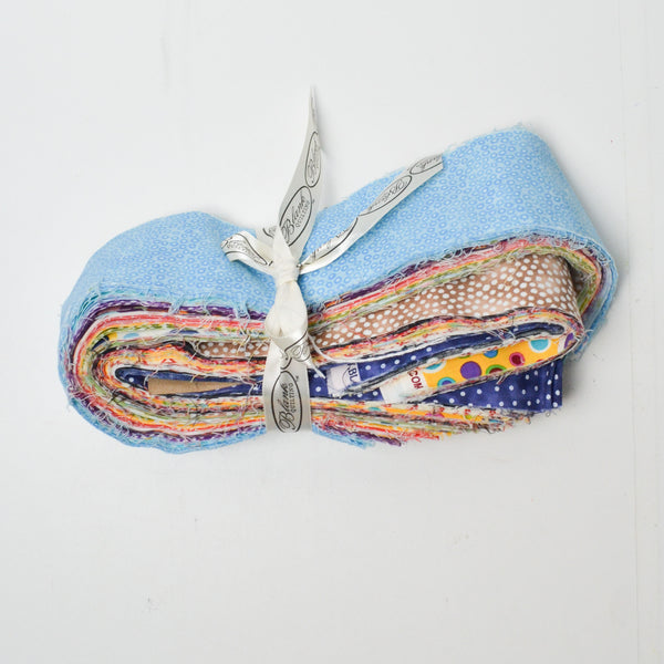 Rainbow Polka Dot Print Jelly Roll Fabric Strips