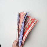 Red, White + Multi Geometric Floral Print Woven Fabric Bundle