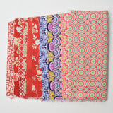 Red, White + Multi Geometric Floral Print Woven Fabric Bundle