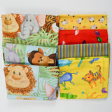 Colorful Children's Animal Illustration Print Quilting Weight Woven Fabric Bundle