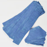 Blue Quilting Cotton Fabric Cut Strips + Shapes