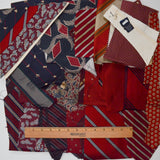 Silk Tie Pieces + Remnants with Partial Foundation Paper Pieced Tie Quilt Blocks