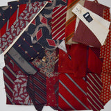 Silk Tie Pieces + Remnants with Partial Foundation Paper Pieced Tie Quilt Blocks