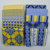 Blue, Yellow + White Geometric Print Michael Miller Quilting Cotton Bundle - 10 One-Yard Pieces