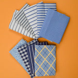 Blue + White Stripe Woven Fabric Bundle