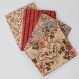 Tan + Orange Print Quilting Weight Woven Fabric Bundle