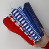 Red, White + Blue Stripe Quilting Weight Woven Fabric Bundle