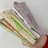 Pastel Green, Pink + Yellow Woven Fabric Bundle