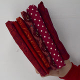 Maroon + Dark Red Quilting Weight Woven Fabric Bundle