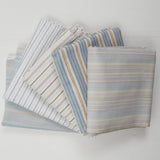 White, Blue + Brown Stripe Woven Fabric Bundle