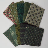 Green Leaf Print Quilting Weight Woven Fabric Bundle