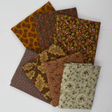 Brown Leaf Print Quilting Weight Woven Fabric Bundle