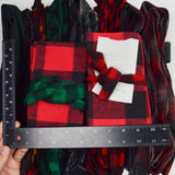 Dark Plaid Felted Wool Strips + Fabric Remnants