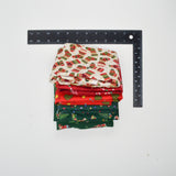 Red + Green Christmas Print Quilting Weight Woven Fabric Bundle