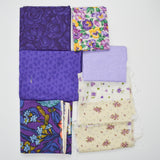 Purple Geometric + Floral Print Mixed Weight Woven Fabric Bundle
