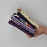 Purple + Beige Quilting Weight Woven Fabric Bundle