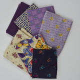 Purple + Beige Quilting Weight Woven Fabric Bundle