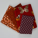 Warm Tones Butterfly + Floral Print Quilting Weight Woven Fabric Bundle