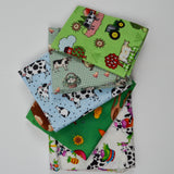 Colorful Cow Print Quilting Weight Woven Fabric Bundle