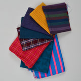 Colorful Stripe + Plaid Mixed Weight Woven Fabric Bundle