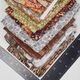 Brown + Gray Natural Texture Print Quilting Weight Woven Fabric Bundle