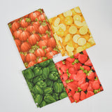 Fruit + Vegetable Print Quilting Weight Woven Fabric Bundle
