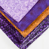 Purple + Golden Yellow Quilting Weight Woven Fabric Bundle