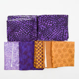 Purple + Golden Yellow Quilting Weight Woven Fabric Bundle