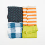 Blue, Green + Orange Mixed Weight Woven Fabric Bundle