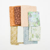 Light Brown + Blue Quilting Weight Woven Fabric Bundle