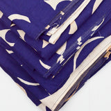 Blue + Off-White Geometric Stained Woven Fabric Panel Bundle