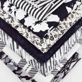 Black, White + Dark Blue Woven Fabric Bundle