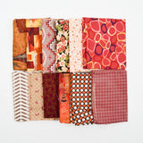 Red, Brown + Orange Quilting Weight Woven Fabric Bundle